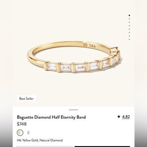 mejuri baguette diamond half eternity band